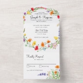 Whimsistische Wildblume All In One Einladung (Innen Boden)