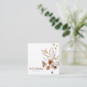 Whimsistische Wildblume blüht bläserisch Quadratische Visitenkarte (Stehend Vorderseite)