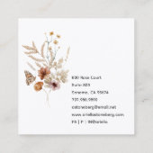 Whimsistische Wildblume blüht bläserisch Quadratische Visitenkarte (Rückseite)