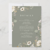 Whimsistische Wildblume einfach | Elfenbein in ein Einladung (Rückseite)