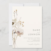 Whimsistische Wildblume | Elfenbein auf einer Hoch Einladung (Vorderseite)