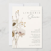 Whimsistische Wildblume | Elfenbeindusche Einladung (Vorderseite)