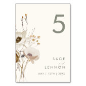 Whimsistische Wildblume | Elfenbeinküste Tischnumm Tischnummer (Rückseite)