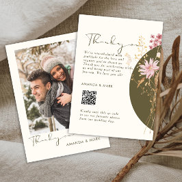 Whimsistische Wildblume Frühjahr Sommer Herbst Dankeskarte