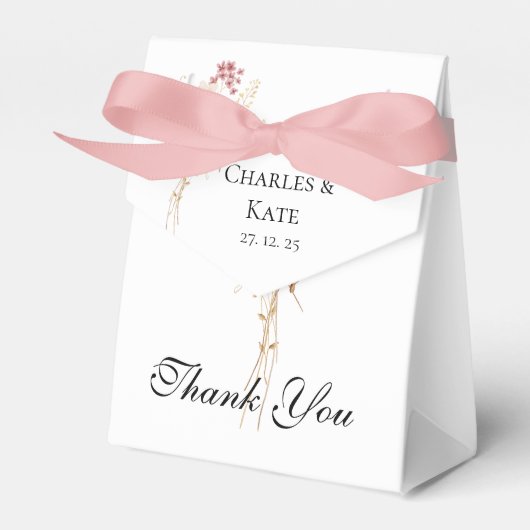 Whimsistische Wildblume Frühjahr Sommer Hochzeit i Geschenkschachtel (Vorderseite)