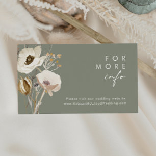 Whimsistische Wildblume   I Sage Wedding Website C Begleitkarte