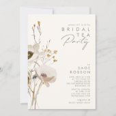 Whimsistische Wildblume | Ivory Bridal Tea Party Einladung (Vorderseite)