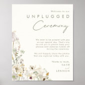 Whimsistische Wildblume | Ivory Unplugged Zeremoni Poster (Vorne)