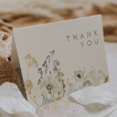 Whimsistische Wildblume | Meadow Ivory Danke-Karte Dankeskarte