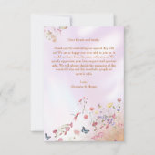 Whimsistische Wildblume Pink Flat Danke Karte (Vorderseite)