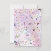 Whimsistische Wildblume Pink Flat Danke Karte (Rückseite)