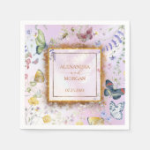 Whimsistische Wildblume Pink Paper Napkin Serviette (Vorderseite)
