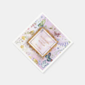 Whimsistische Wildblume Pink Paper Napkin Serviette (Ecke)