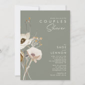 Whimsistische Wildblume | Sage Green Couples Dusch Einladung (Vorderseite)