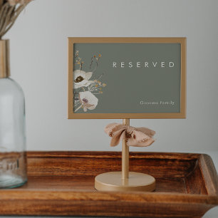 Whimsistische Wildblume Sage Green Resered Sign
