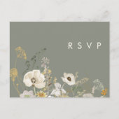 Whimsistische Wildblume | Sage Menu Choice RSVP Ca Postkarte (Vorderseite)