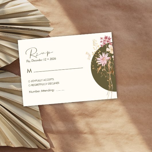 Whimsistische Wildblumen Frühjahr Sommer Herbst UA Begleitkarte