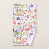 Whimsistische Wildblumen | Wasserfarbe Badhandtuch Set (Handtuch)