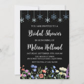 Whimsistische Wildblumen WinterBrautparty Einladung (Vorderseite)