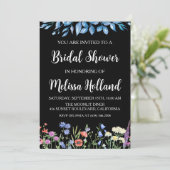 Whimsistische Wildblumen WinterBrautparty Einladung (Stehend Vorderseite)