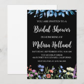 Whimsistische Wildblumen WinterBrautparty Einladung (Vorne/Hinten)