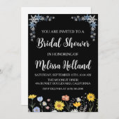 Whimsistische Wildblumen WinterBrautparty Einladung (Vorne/Hinten)