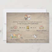 Whimsistische Zeitachse Rustikales tierisches Brau Einladung (Vorderseite)