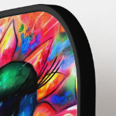 Whimsistischer Impressionist Floral Frog Green Blu Pickleball Schläger (Linke Seite)