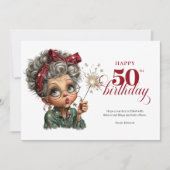 Whimsy 50 woman funny greeting card birthday joy einladung (Vorderseite)