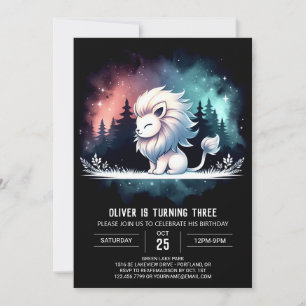 Whimsy Adorable Lion Birthday Einladung