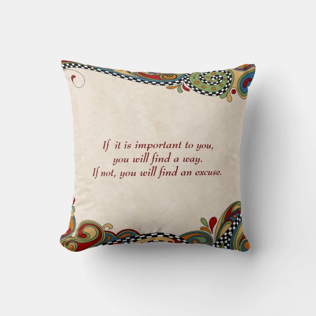 Whimsy Affirmation Pillow am Checkerboard Kissen (Vorderseite)