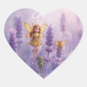 Whimsy Among the Purple Blooms Herz-Aufkleber (Vorderseite)