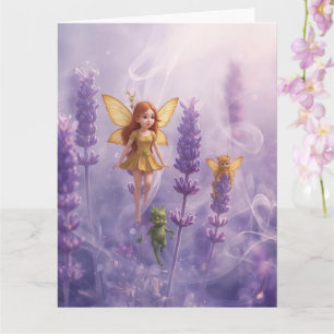 Whimsy Among the Purple Blooms Karte