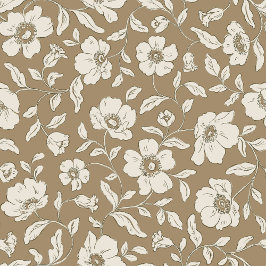 Whimsy Anemones Brown Wrapping Paper Geschenkpapier
