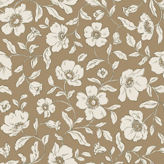 Whimsy Anemones Brown Wrapping Paper Geschenkpapier