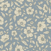 Whimsy Anemones Dusty Blue Wrapping Paper