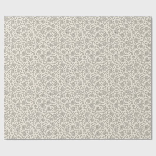 Whimsy Anemones Soft Gray Wrapping Paper Geschenkpapier (Flach)