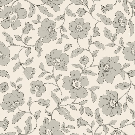 Whimsy Anemones Soft Gray Wrapping Paper Geschenkpapier