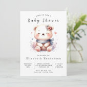 Whimsy Baby Bear Baby Dusche Einladung (Stehend Vorderseite)
