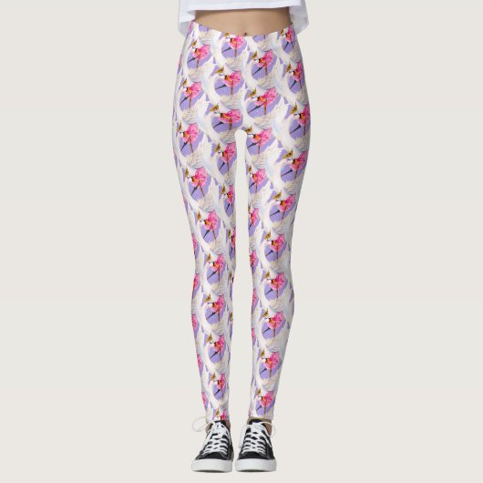Whimsy Ballerina Ballett Schwänze Kunst Leggings (Vorderseite)