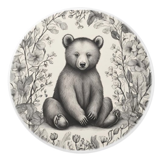 Whimsy Bär Keramikknauf (Vorderseite)