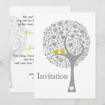 Whimsy Baum Gelb Liebhaber Mod Hochzeit lädt ein