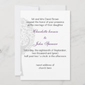 Whimsy Baum lila Liebhaber Mod Hochzeit lädt ein Einladung (Rückseite)