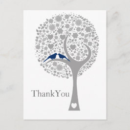 Whimsy Baum Marine blauen Liebhaber Hochzeit Viele Postkarte