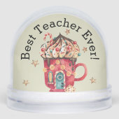 Whimsy Best Teacher Watercolor Sweets Fairy House Schneekugeln (Vorderseite)