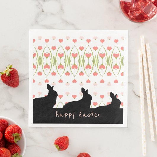 Whimsy Black Bunny Silhouette Serviette (Beispiel)