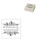 Whimsy-Blätter Frame Familienname und Rücksendeadr Gummistempel (Stempel)