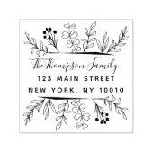 Whimsy Blätter Handgezeichnet Rücksendeadresse Sel Permastempel (Design)