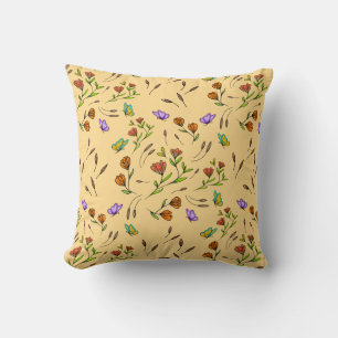 Whimsy Bloom Floral – Handgezeichnete Botanik Kissen