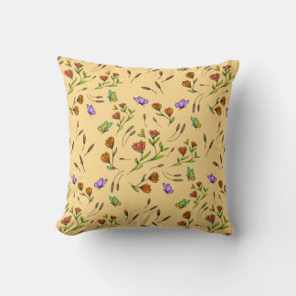 Whimsy Bloom Floral – Handgezeichnete Botanik Kissen